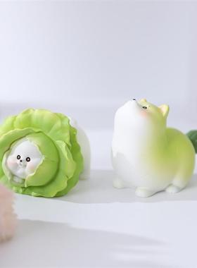 潮玩新款菜狗的世界盲盒可爱卡通蔬菜狗狗树脂公仔手办