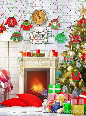 跨境丑毛衣圣诞树挂件树脂装饰品摆件设计装修节日排队礼品装饰