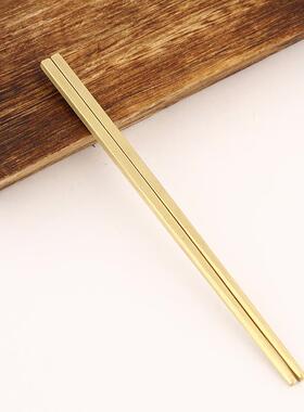 厂家黄铜碗筷套装结婚用品大全黄铜实心筷子勺子铜餐具铜碗