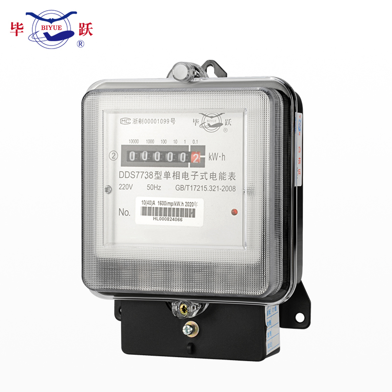 上海毕跃家用电表220V铁壳壁挂单相电子式电能表出租房透明电度表 - 图0