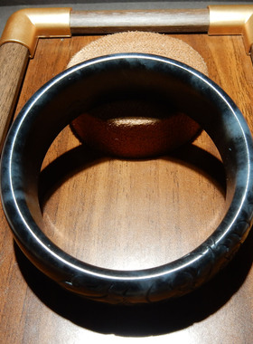 【青花籽料手镯】新疆和田玉 55mm 雕花手镯 油润国风手饰