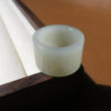 Fangfang Yushe Xinjiang Hotan Jade is delicate, oily and finished, white jade card 17mm ring puller
