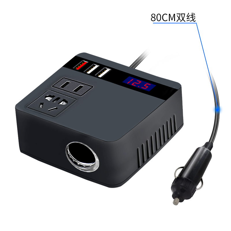 车载逆变器12v24v转220v汽车货车通用多功能电源转换充电器一体机