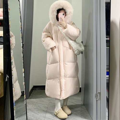 中长款气质高级感大毛领羽绒棉服女冬季2025年巨好看洋气百搭外套 - 图2