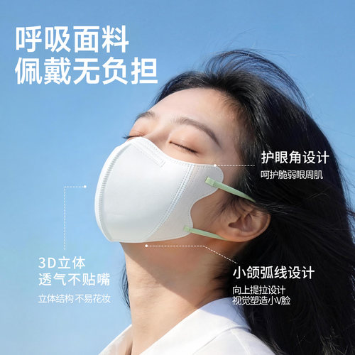 防晒口罩次抛高颜值3D立体防紫外线口罩薄款护眼角显脸小独立包装 - 图2