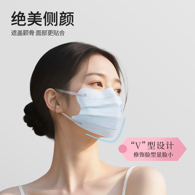 新款高颜值医用外科口罩蝶形女一次性医疗白色成人轻薄透气显脸小 - 图2