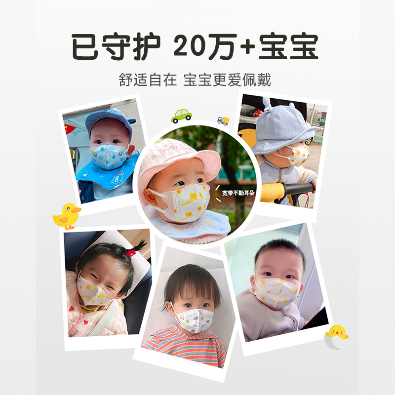 爱康尼婴儿口罩0到6月宝宝专用儿童3到6岁卡通薄款3d立体透气 - 图0