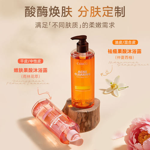 cibio2希蓓欧果酸沐浴露身体乳去角质滋润补水保湿嫩肤留香持久 - 图3