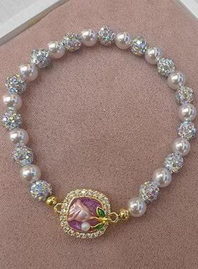 精工版本油画风贝珠手工手链串珠饰品材料配件