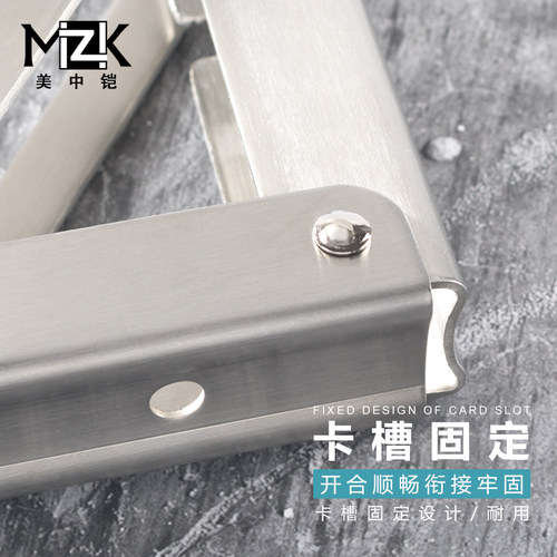 不锈钢可折叠活动三角支架托架墙壁墙上弹簧置物架层板隔板三脚架 - 图1