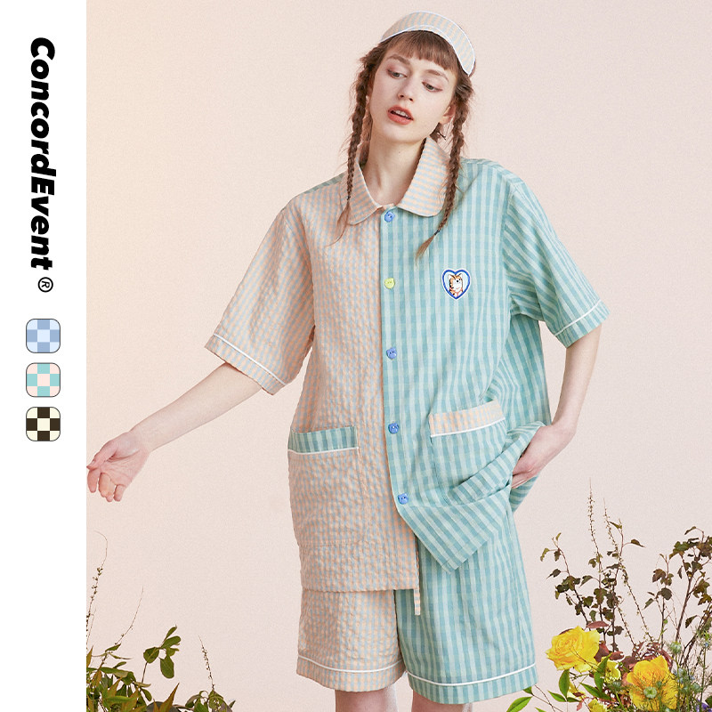 concordevent夏国潮牌情侣短袖睡衣 concordevent睡衣/家居服套装