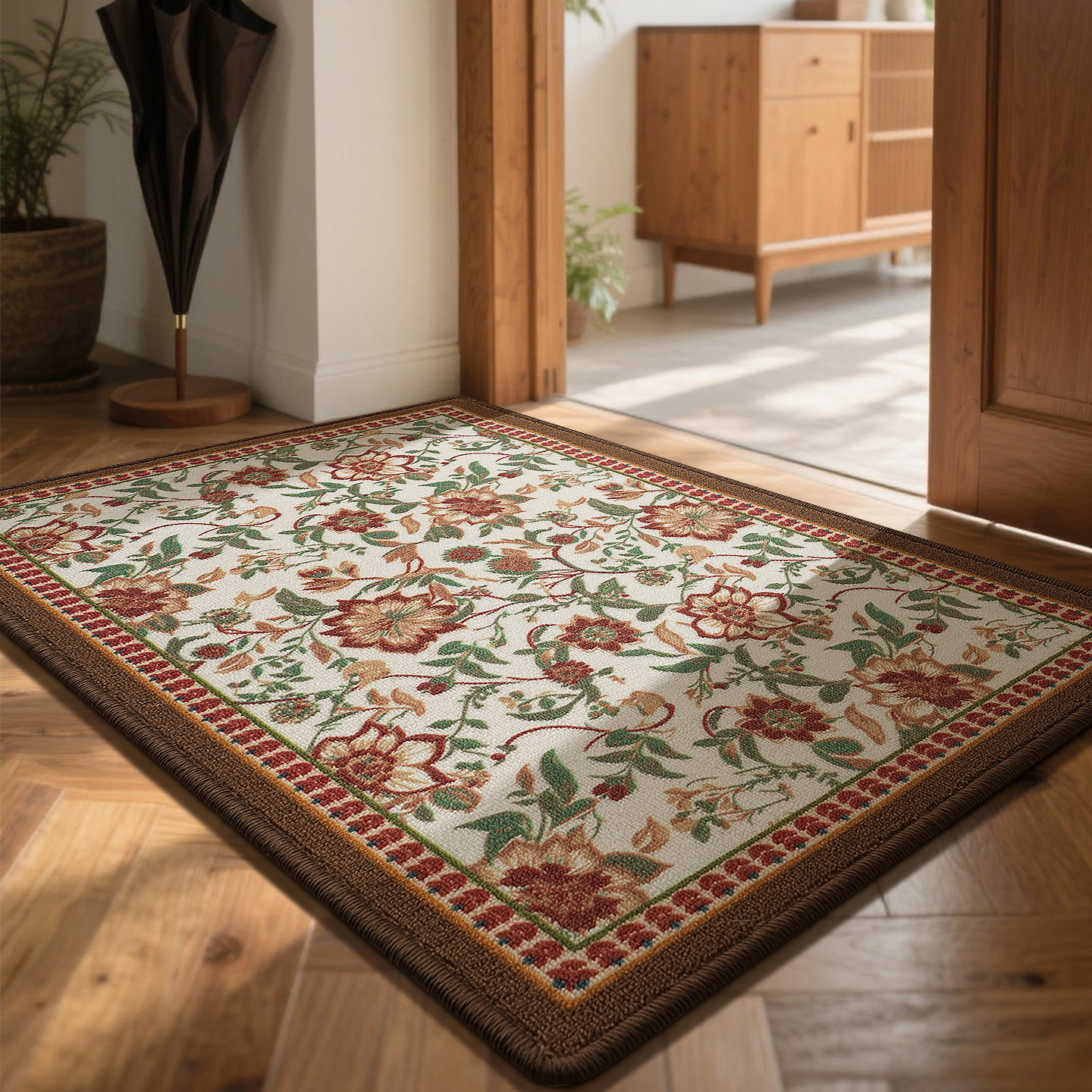 美式复古入户地垫法式田园中古风高级感进门玄关脚垫防滑耐脏地毯,淘宝优惠券,粉丝福利购,淘宝优惠卷