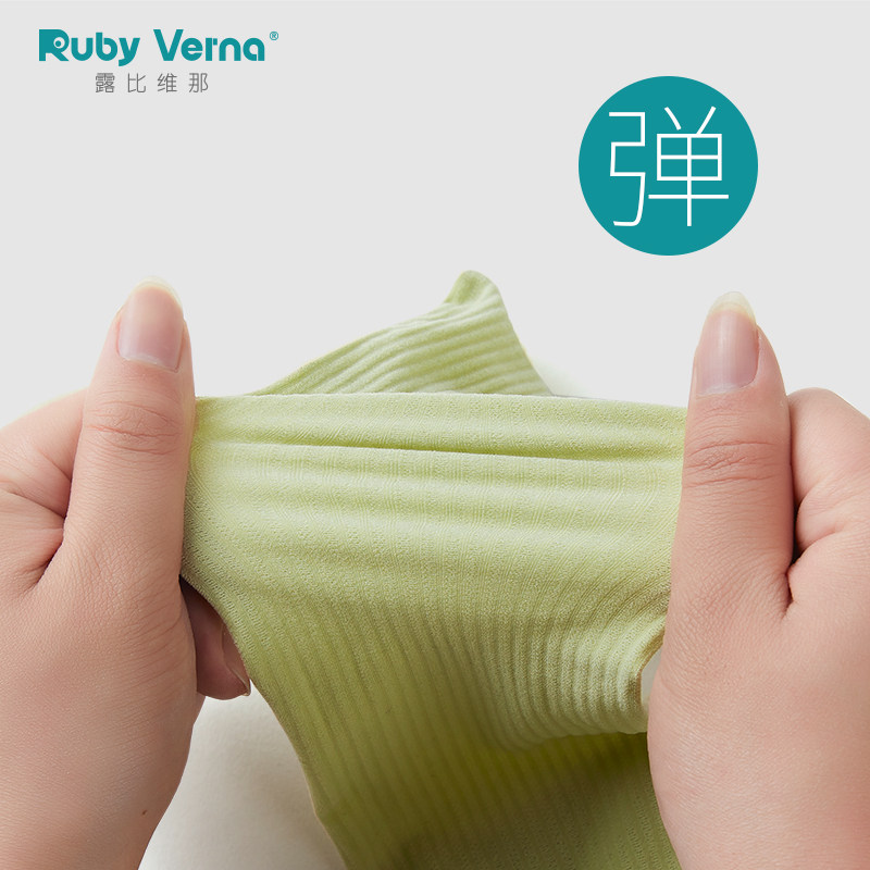 薄款夏灰色条纹防蚊透气宝宝连裤袜 rubyverna儿童袜子(0-16岁)