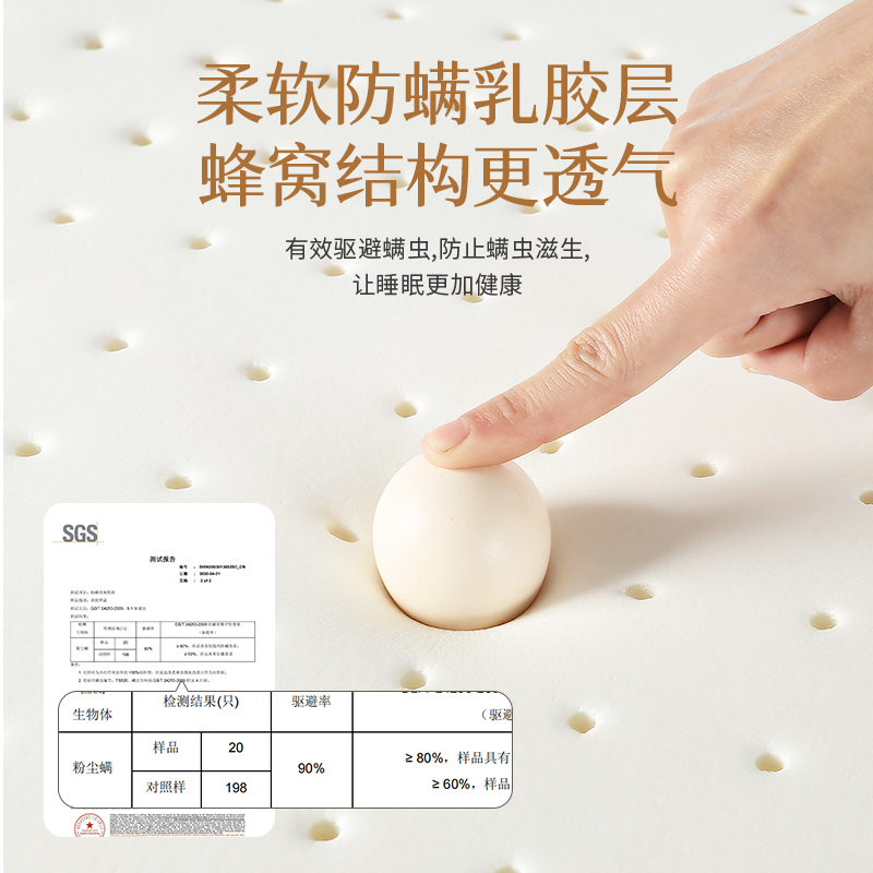 【蜜蜂心愿社】宜奥『星云』8cm舒适层抑菌防螨乳胶袋装弹簧床垫