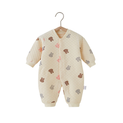 婴儿连体衣春秋冬打底宝宝夹棉哈衣保暖睡衣