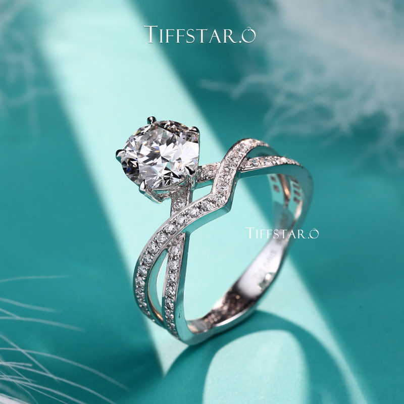 Tiff Star Diamond 18K Gold Cultured Diamond Ring One Carat