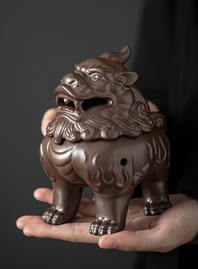 狻猊陶瓷盘香炉 工艺品熏香摆件倒流香薰炉创意家居香插香道代发