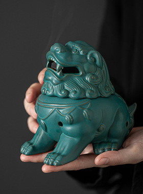 狻猊盘香炉 陶瓷工艺品熏香摆件倒流香薰炉创意家居香插香道代发