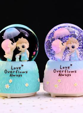 创意礼品闻雨祈梦水晶球音乐盒八音盒送儿童节同学生日礼物摆件批