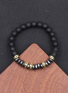 速卖通跨境外贸热销微镶圆柱隔片手链铜镶锆石饰品男士手镯