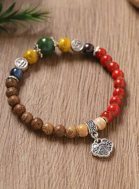 复古文艺新中式陶瓷手链女中国风小众设计民族风串珠手串古风配饰