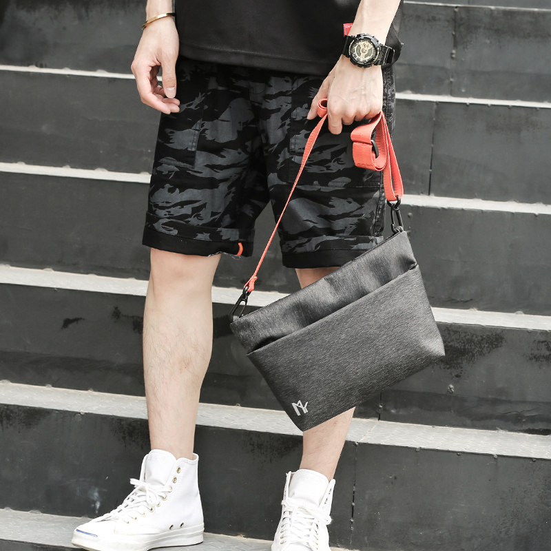 潮流韩版简约运动斜背包男士单肩包 fnzhe男士包袋