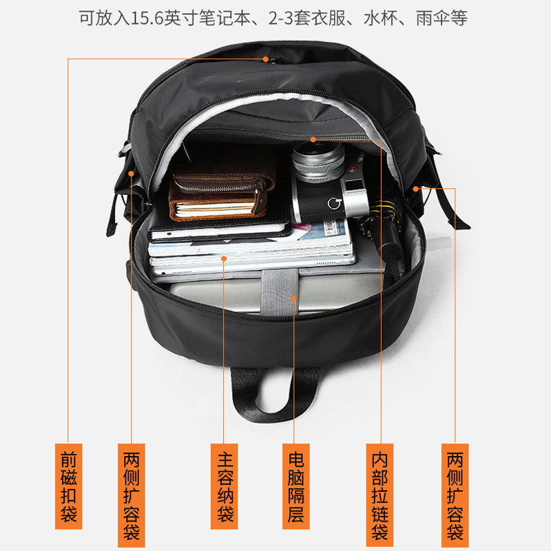 男士时尚潮流初中高中学生电脑包 fnzhe双肩背包