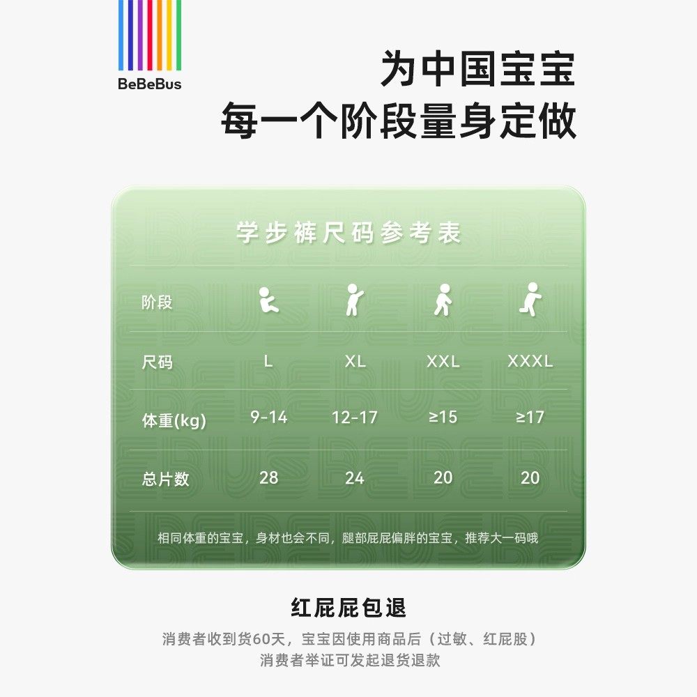 BeBeBus装仔金标拉拉学步裤L/XXL婴儿非纸尿裤1提,淘宝优惠券,粉丝福利购,淘宝优惠卷