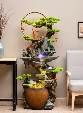 中式旺宅落地摆件循环水入户流水装饰风生水起水晶球喷水创意景观
