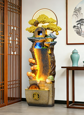 摇钱树流水摆件循环水落地招财