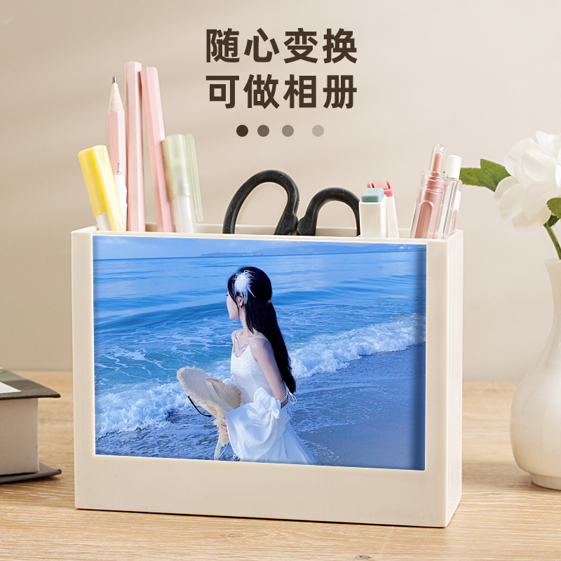 笔筒台历2026年新款简约网红风照片打印工作计划记事创意办公室桌面笔筒台历一体多功能日历收纳盒企业定制 - 图2