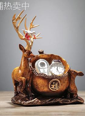 新中式福鹿家居装饰品摆件客厅茶几桌面房间钥匙遥控器收纳盒