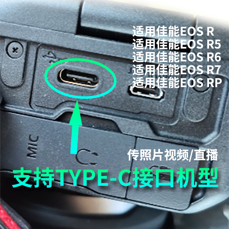 英西达适用佳能单反相机EOS R8数据线canon R7 RP数码相机USB连电脑EOSRP高速传输线TYPE-C连接线EOSR R6 R5-图1