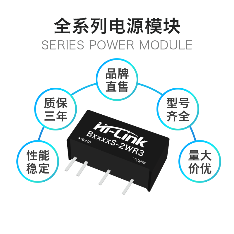 DCDC隔离电源模块B1505S-2WR3B1503S/09S/12S/15S/24S-2WR3非稳压-图1