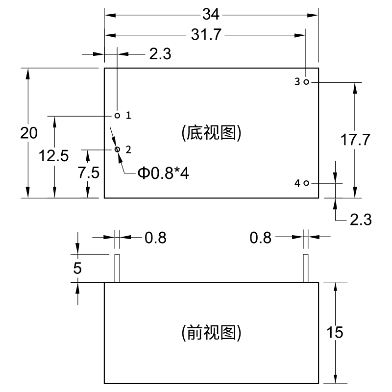 ACDC稳压隔离电源模块PM03 220V转3.3V3W低纹波噪声输出过流保护 - 图2