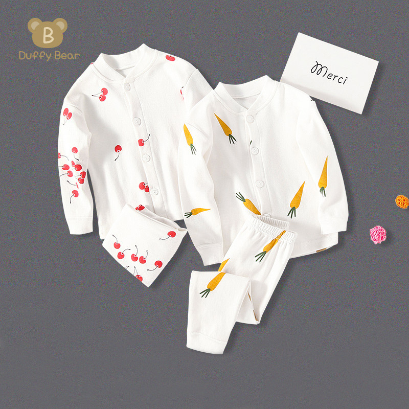 婴儿衣服内衣套装秋冬季全棉秋衣 迪菲熊内衣套装
