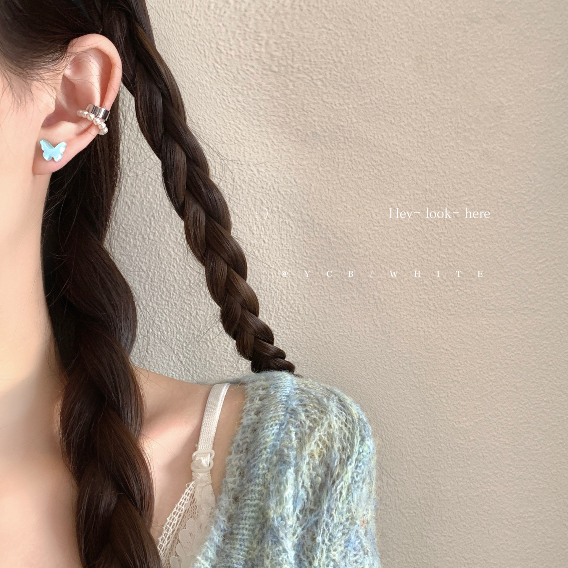 「琉璃星」简约小巧百搭蓝色蝴蝶星星耳钉小众日常甜美可爱耳环,淘宝优惠券,粉丝福利购,淘宝优惠卷