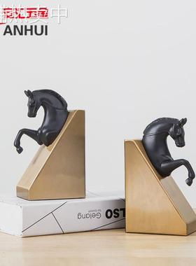 欧式轻奢一对马头摆件高级感家居酒店动物装饰礼物礼品工艺品