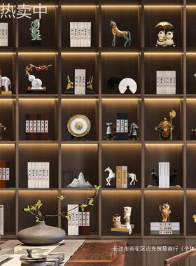 新中式办公室招财摆件家居客厅酒柜装饰品新房玄关家庭电视柜摆设