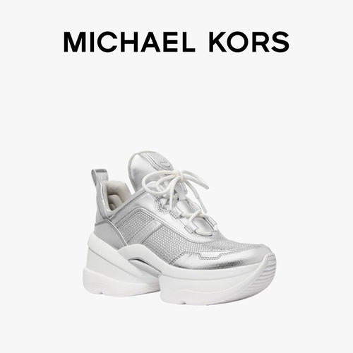 【两件折上折】MICHAEL KORS MK Olympia 女士厚底运动鞋 跟高8cm - 图3