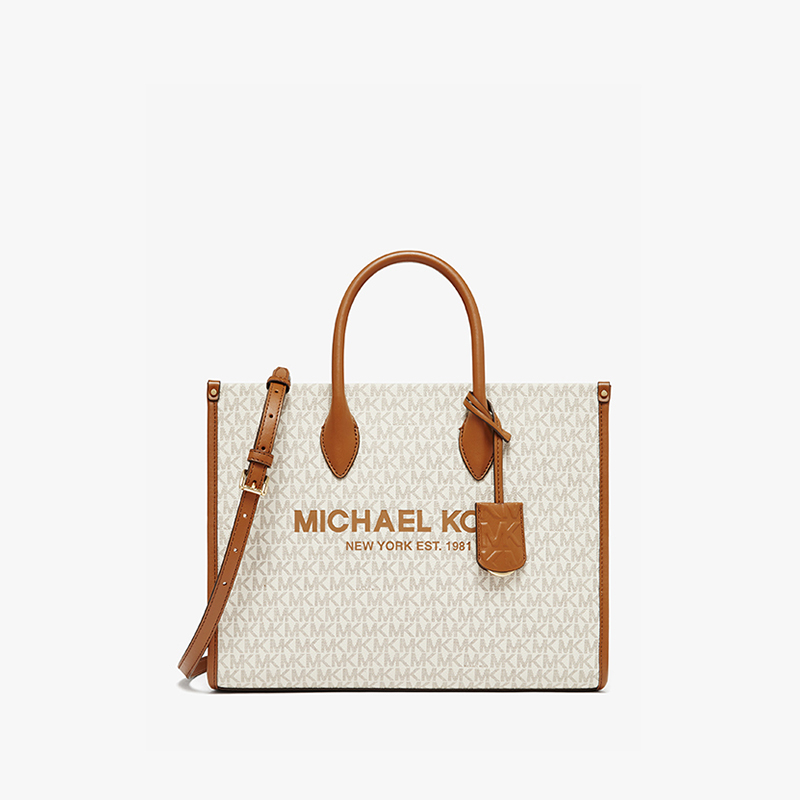 mk mirella中号老花通勤手提托特包 MICHAEL KORS女士包袋