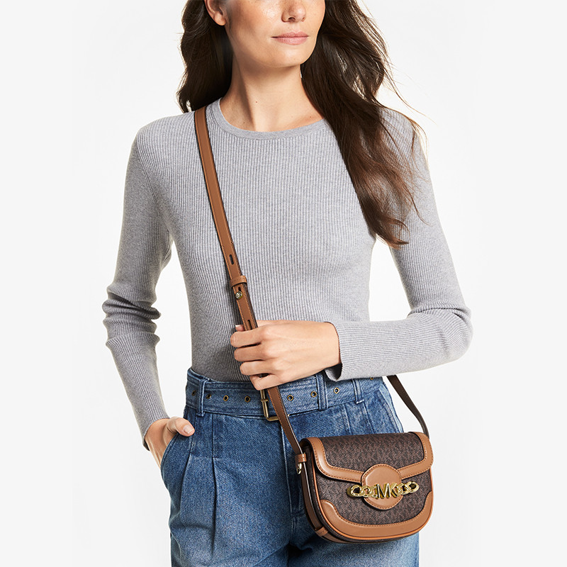 mk hally超小号老花迷你马鞍包 MICHAEL KORS女士包袋