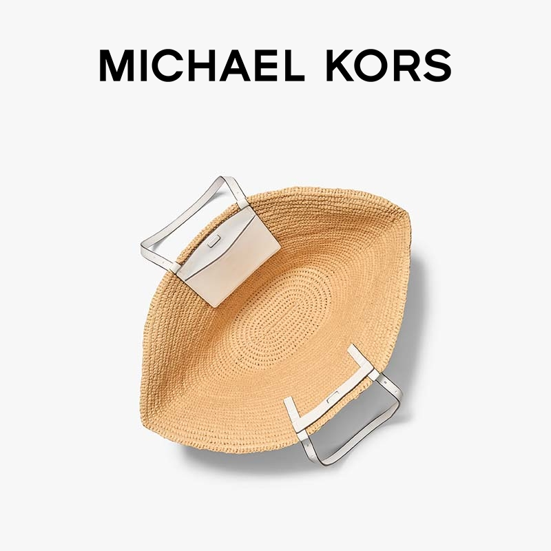 MICHAEL KORS MK Isa 女士大号草编托特包 - 图1