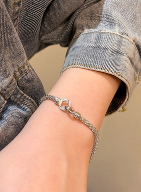 满天星环环相扣手链女小众轻奢风