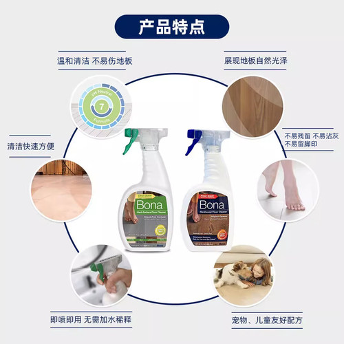 bona瑞典博纳实木地板保养清洁剂杉木香型家用速干清香去污清洗剂 - 图1