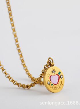 欧美跨境热卖不锈钢珐琅蜘蛛贝壳蛇龙虾男女吊坠项链嘻哈朋克叠戴