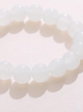 欧美跨境仿水晶手串黑色仿白玉茶色手链经典亮色百搭纯色饰品