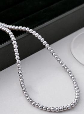法式复古气质轻奢风仿珍珠项链小众设计感百搭新款高级珍珠链女