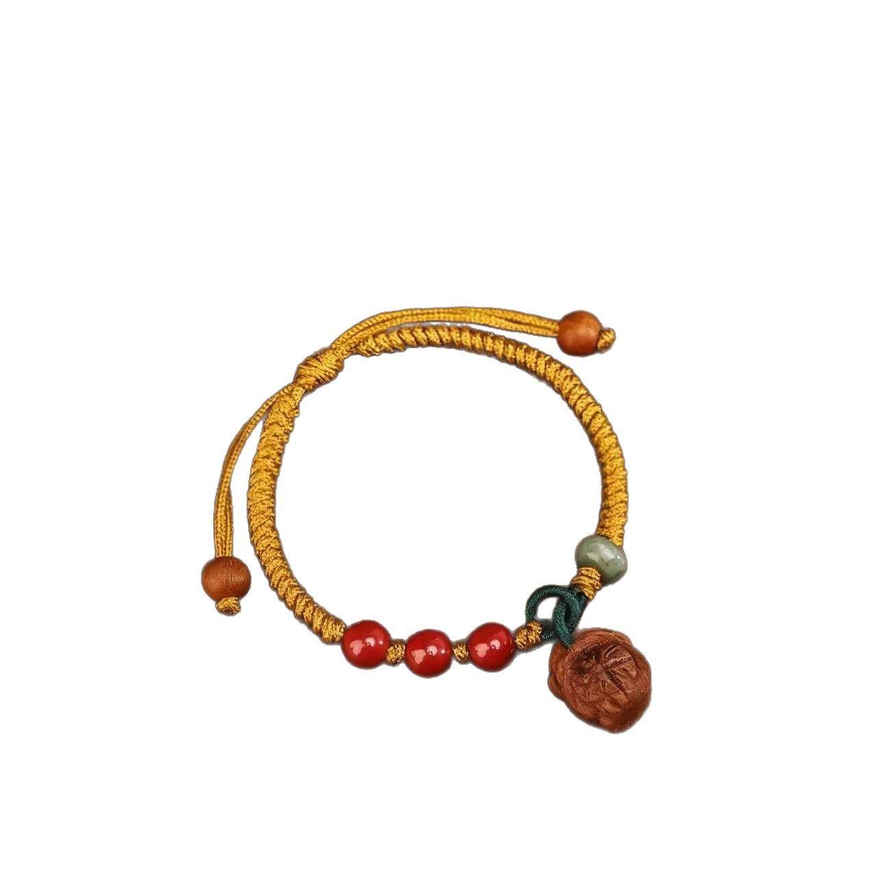 新款手链编织绳桃木红绳纯桃核雕刻红绳朱砂宝宝儿童防惊吓桃蓝,淘宝优惠券,粉丝福利购,淘宝优惠卷