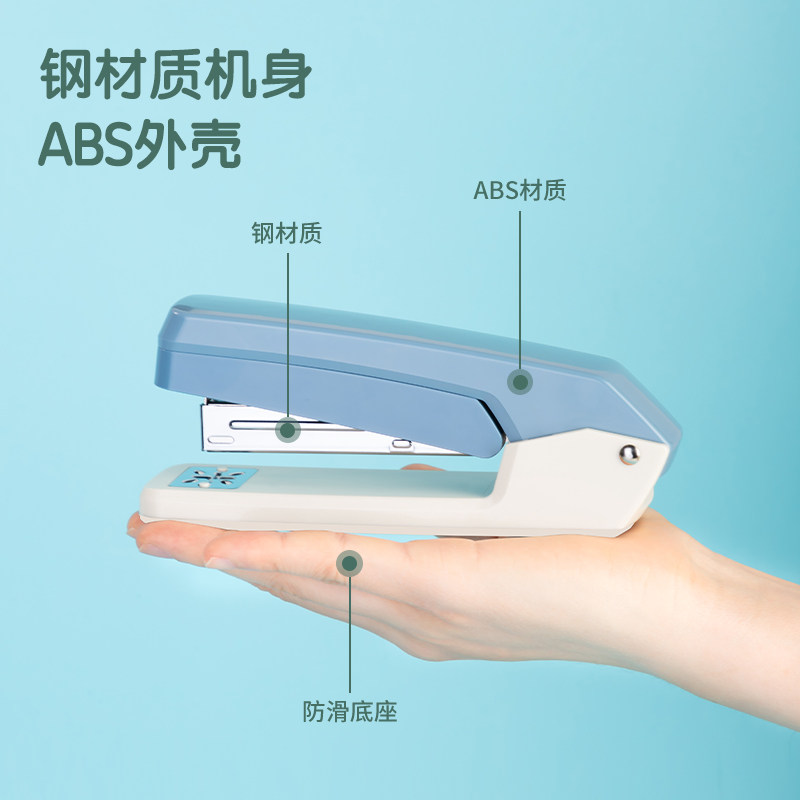 Rotatable stapler for students, stapler for office use, large heavy-duty thickened stapler, office household type, multi-functional and labor-saving, mini small stapler, thick book stapler, center seam binding supplies